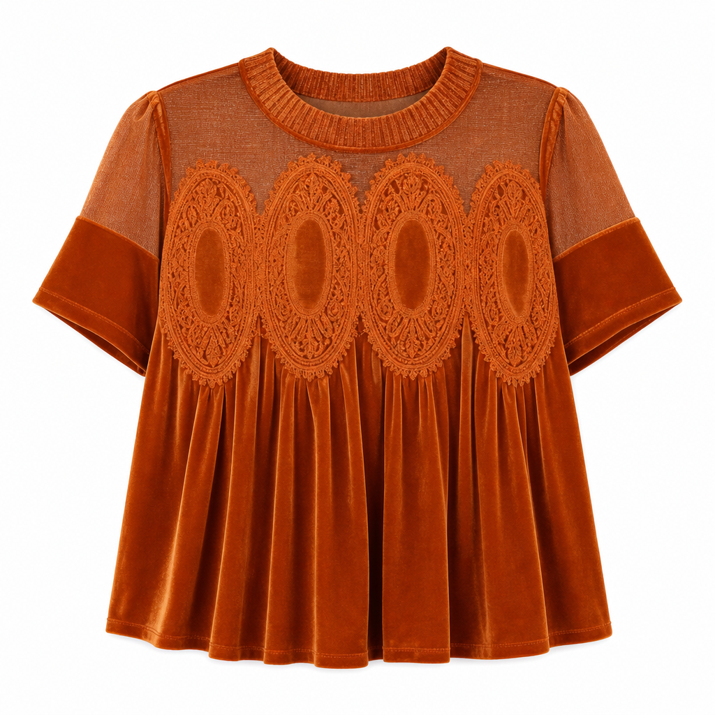 📢📢50% korting!!!🎉✨✨Effen damesshirt met korte mouwen en een kraag met ruches