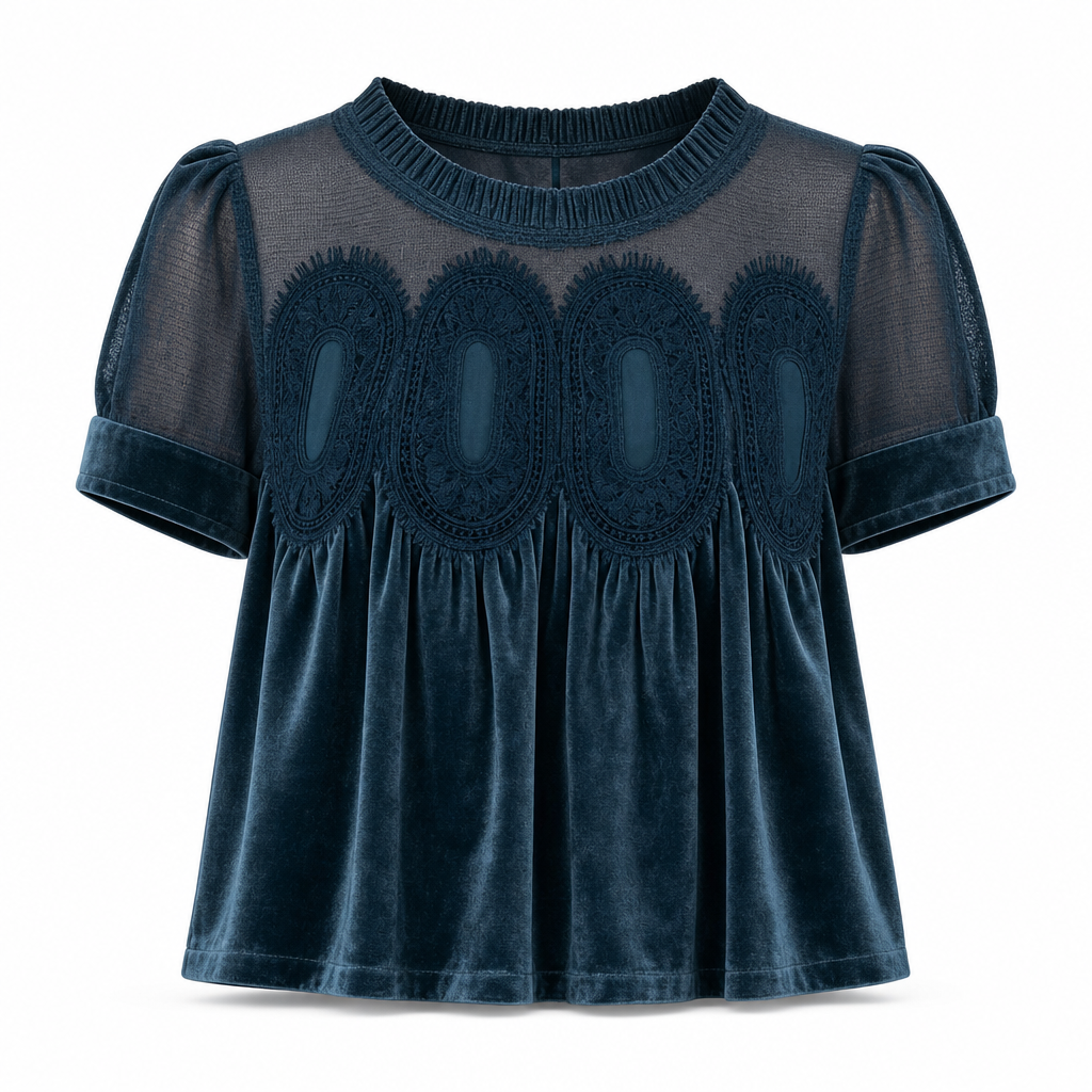 📢📢50% korting!!!🎉✨✨Effen damesshirt met korte mouwen en een kraag met ruches