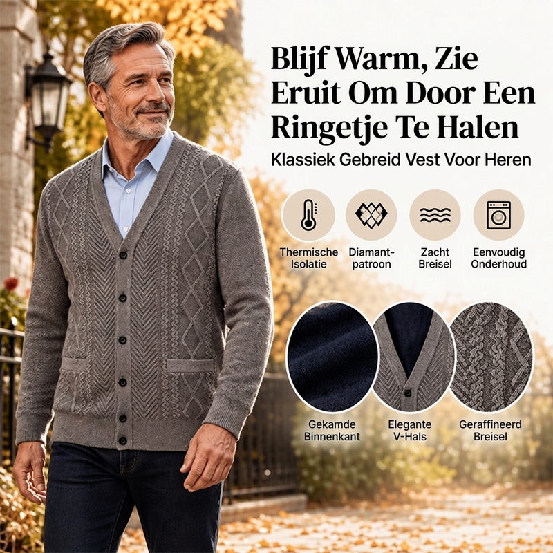 😍Koop meer, bespaar meer!🌸Klassiek thermisch vest voor heren | Klassiek model ❄️ Winterwarmte