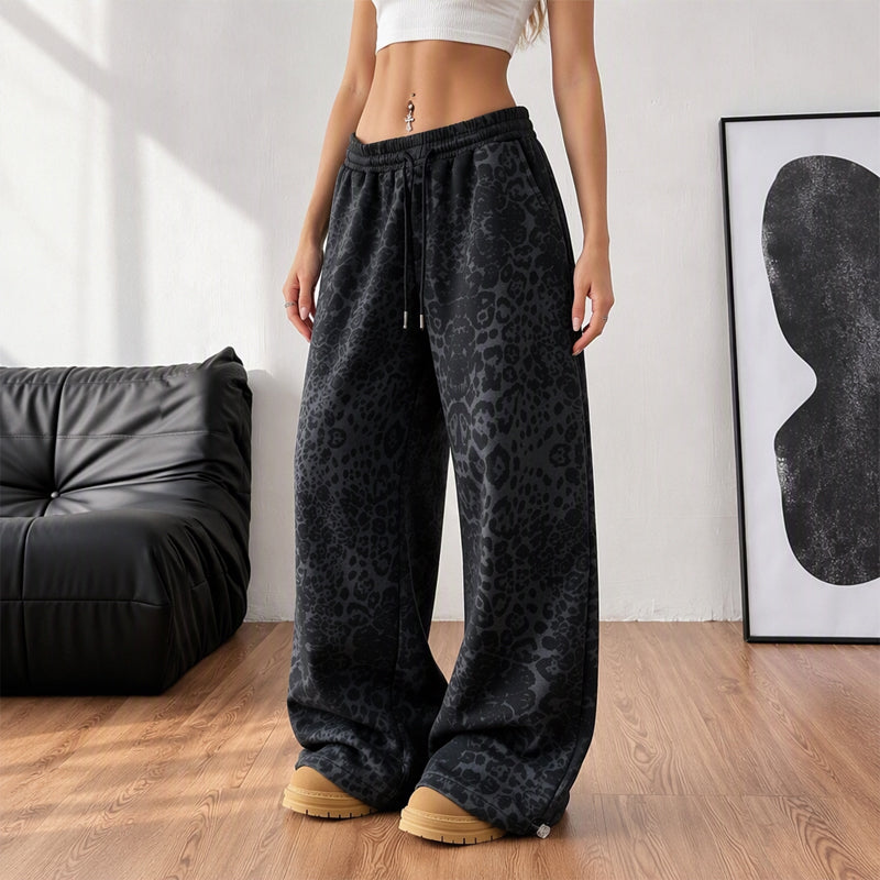 🔥 Nieuwe Trend ✨ Dames Luipaardprint Wijde Been Joggingbroek – Comfortabele Pasvorm, Modieuze Look & Casual Stijl
