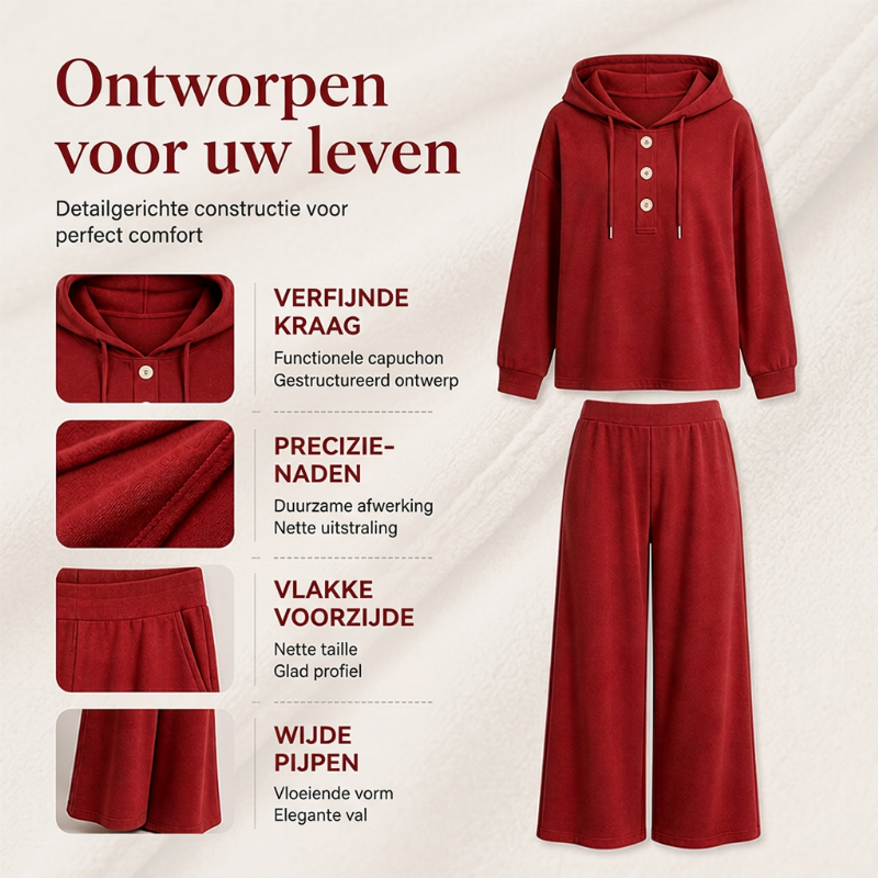 ✨ Nieuwe Collectie 🤍 Dames Hoodie & Lounge Broek Set – Comfortabele Pasvorm, Casual Stijl en Perfect voor Ontspannen Dagen