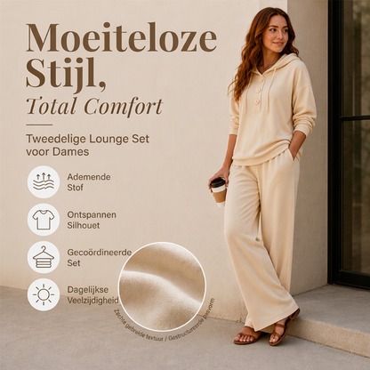 ✨ Nieuwe Collectie 🤍 Dames Hoodie & Lounge Broek Set – Comfortabele Pasvorm, Casual Stijl en Perfect voor Ontspannen Dagen
