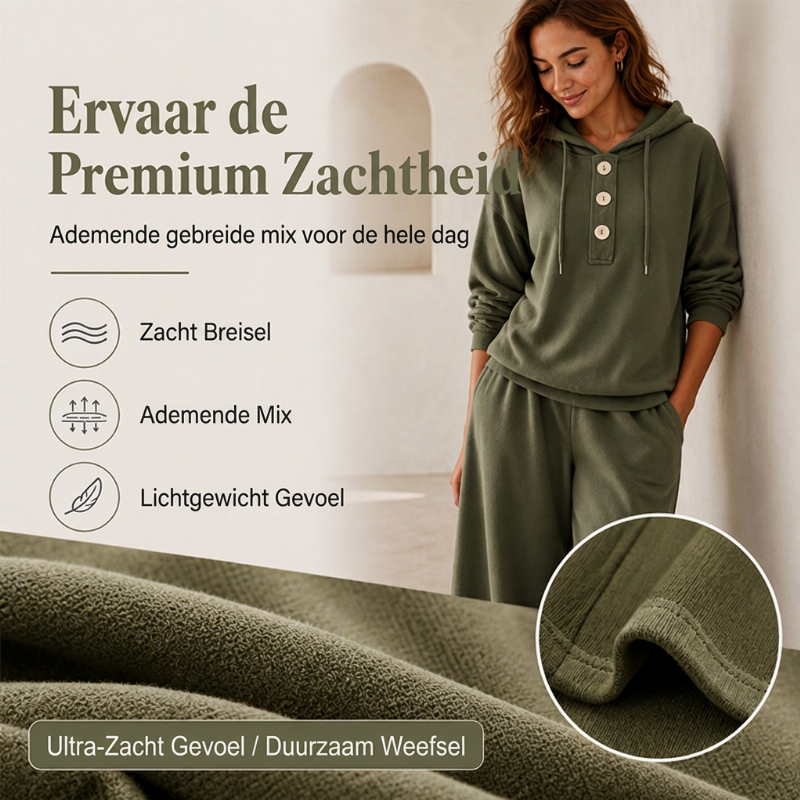 ✨ Nieuwe Collectie 🤍 Dames Hoodie & Lounge Broek Set – Comfortabele Pasvorm, Casual Stijl en Perfect voor Ontspannen Dagen