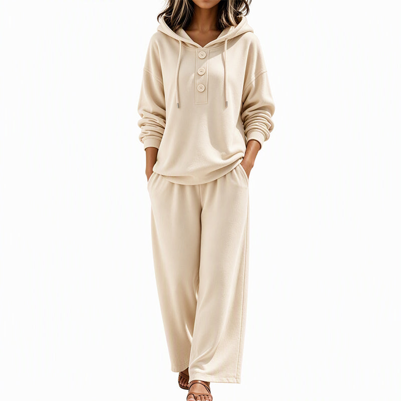 ✨ Nieuwe Collectie 🤍 Dames Hoodie & Lounge Broek Set – Comfortabele Pasvorm, Casual Stijl en Perfect voor Ontspannen Dagen