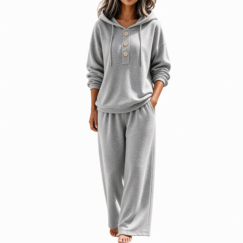 ✨ Nieuwe Collectie 🤍 Dames Hoodie & Lounge Broek Set – Comfortabele Pasvorm, Casual Stijl en Perfect voor Ontspannen Dagen