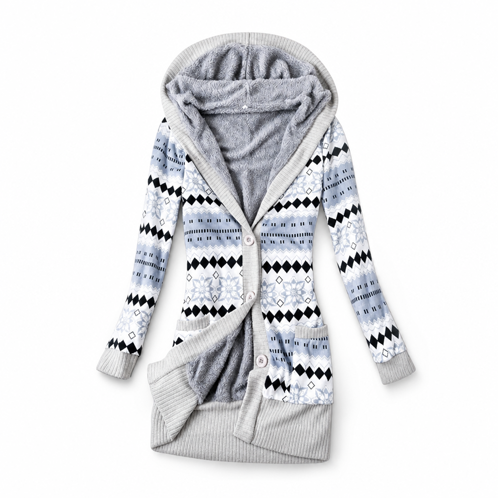 🔥Gratis verzending✈️50% korting🔥Halflange gebreide hoodie voor dames, met katoenen voering