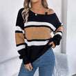🧶 Casuele damestrui met strepen en off-shoulder design ✨ Koop 2, gratis verzending!