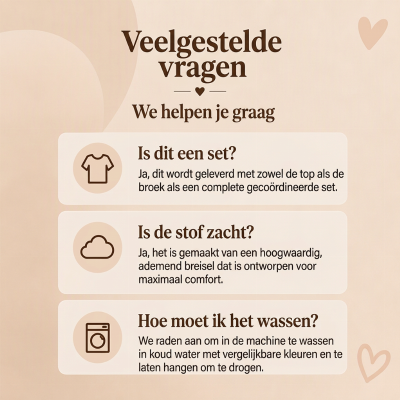 ✨Nieuw! Pyjamas-set voor dames met hartjesmotief en lange mouwen