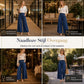 ✨ Denim Must-Have 👖 Damesjeans met Hoge Taille, Wijde Pijpen & Decoratieve Knopen – Stretchcomfort en een Flatterende Look 🤎