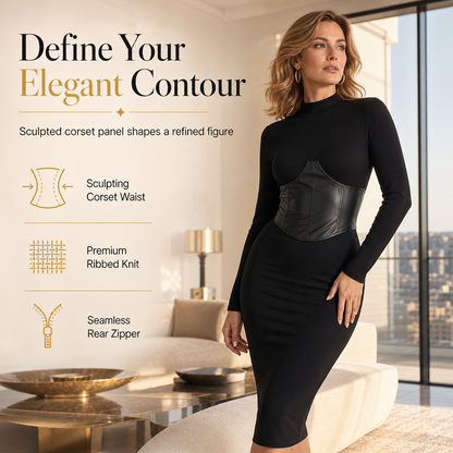 🔥Gratis verzending✈️Gecontourde taille, elegante rondingen – Geribbelde bodycon-jurk voor dames ✨