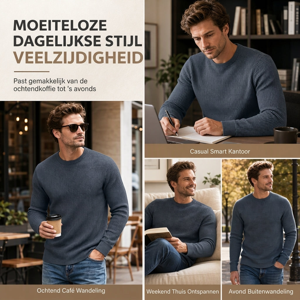 🔥Opruimingsuitverkoop💪Casual slim-fit herensweatshirt met ronde hals en lange mouwen