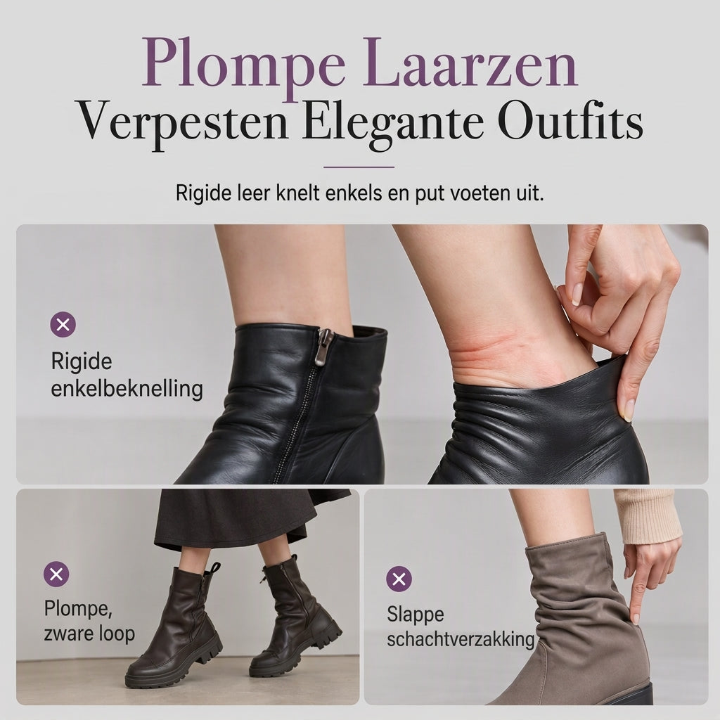 🔥Populair product ！✨Elegante Stretch-Suède Enkellaarzen met Puntneus en Blokhak