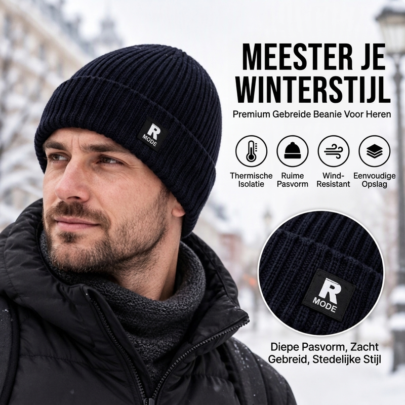 🙌 70% herhaalaankooppercentage🎩Warme slouchy gebreide schedelmuts voor heren
