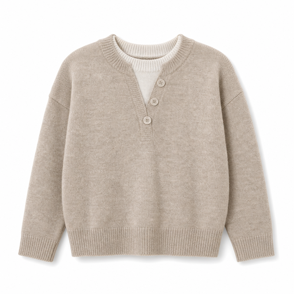 🙌 70% herhaalaankooppercentage🔥🔥Casual Mock Two-Piece V-hals Gebreide Trui met Knopdetails