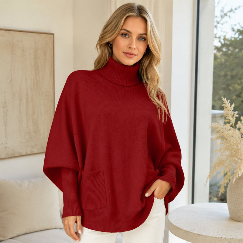 💖Hallo~ Mis het niet als je het leuk vindt🔥🔥Oversized Gebreide Poncho Trui met Col en Zakken