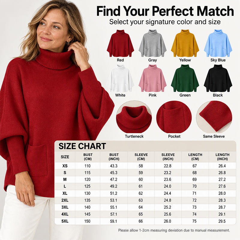💖Hallo~ Mis het niet als je het leuk vindt🔥🔥Oversized Gebreide Poncho Trui met Col en Zakken