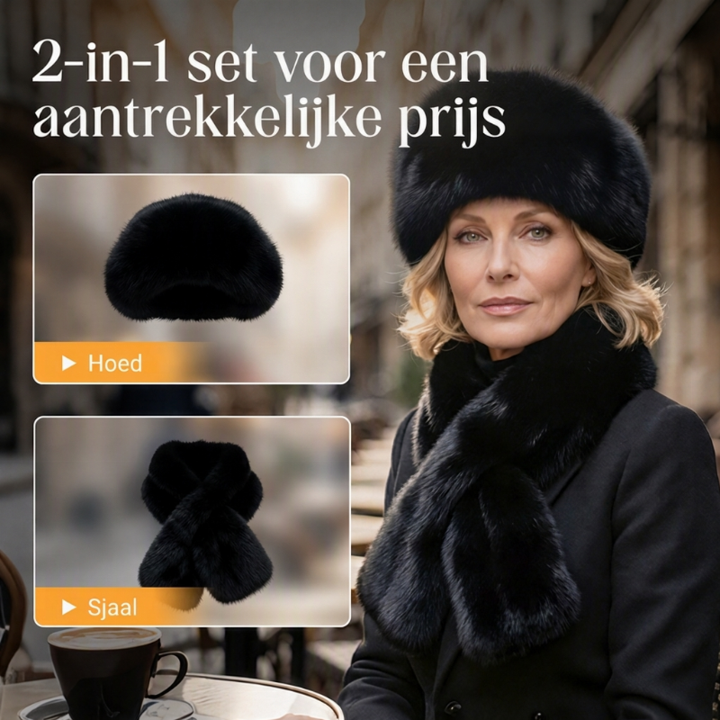📢📢50% korting!!!🎉✨Winter pluche verdikte sjaal en muts warme set