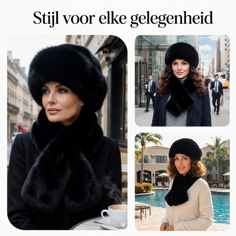 📢📢50% korting!!!🎉✨Winter pluche verdikte sjaal en muts warme set