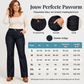 ✈️Gratis verzending✨ Damesjeans met hoge taille 👖 met contrasterende naden en wijde pijpen, trendy en flatterend bij elke stijl ✨