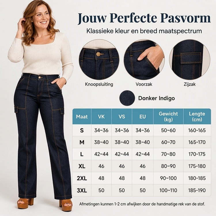 ✈️Gratis verzending✨ Damesjeans met hoge taille 👖 met contrasterende naden en wijde pijpen, trendy en flatterend bij elke stijl ✨