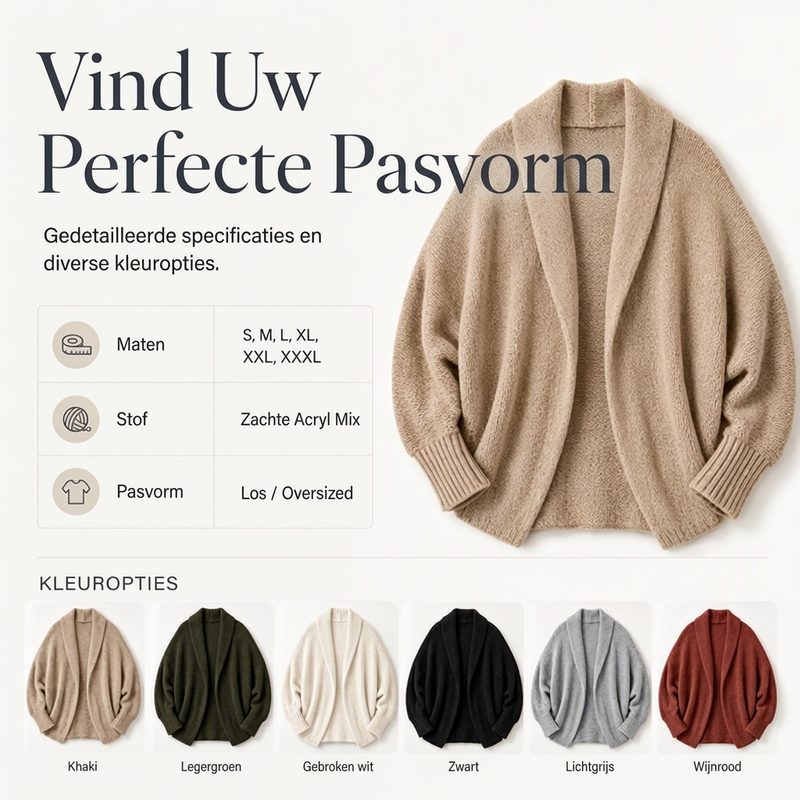 ✨Dames Batwing Mouwen Dikke Gebreide Vest, Losse Warm Gebreide Knoopvest🧶