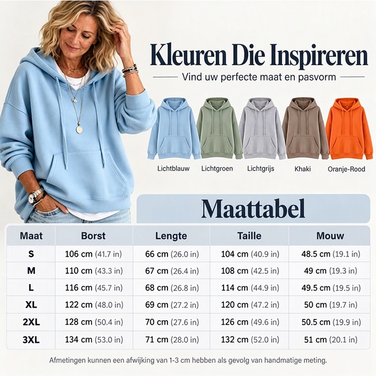 🎁🎁Opruimingsuitverkoop🔥Casual oversized hoodie met trekkoord voor dames
