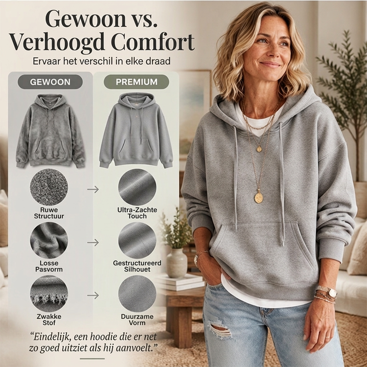 🎁🎁Opruimingsuitverkoop🔥Casual oversized hoodie met trekkoord voor dames