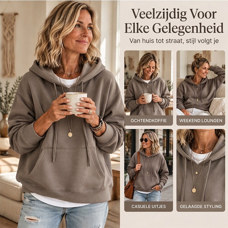 🎁🎁Opruimingsuitverkoop🔥Casual oversized hoodie met trekkoord voor dames