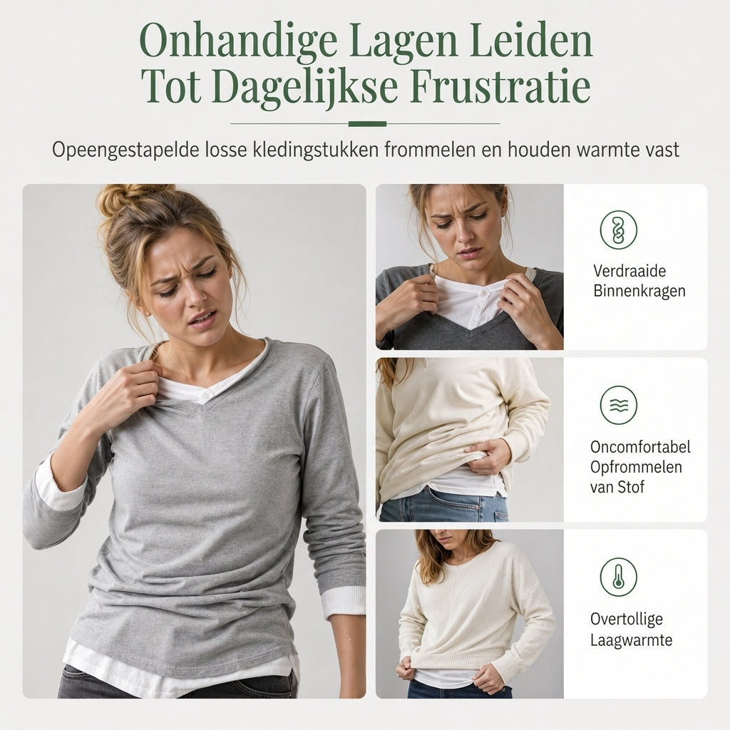 🔥Populair product ！✨Gebreide top in tweedelige laag-op-laag-stijl, casual pullover top