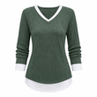 🔥Populair product ！✨Gebreide top in tweedelige laag-op-laag-stijl, casual pullover top