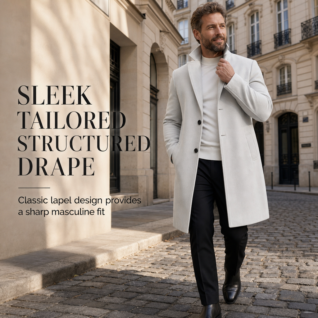 🔥Gratis verzending✈️Klassieke enkelrijige trenchcoat voor heren, zakelijk casual premium windjack