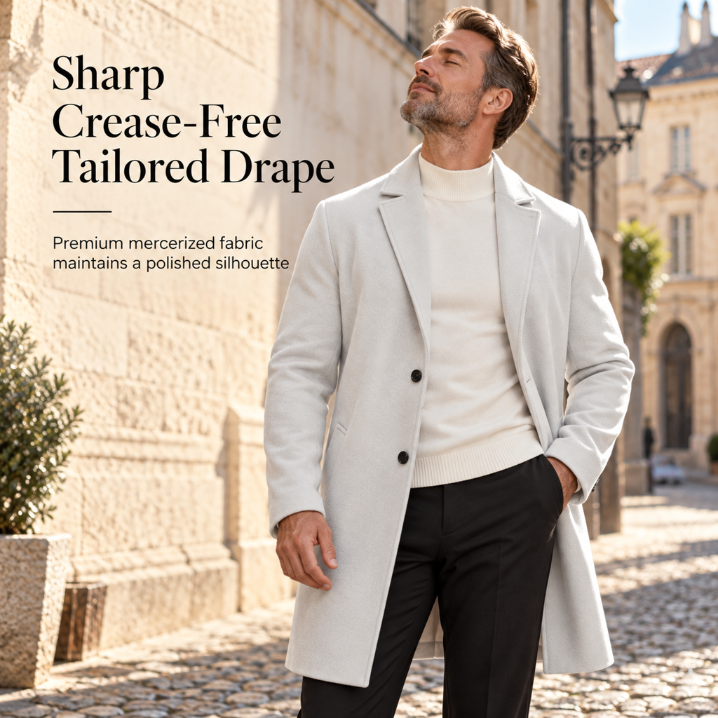 🔥Gratis verzending✈️Klassieke enkelrijige trenchcoat voor heren, zakelijk casual premium windjack