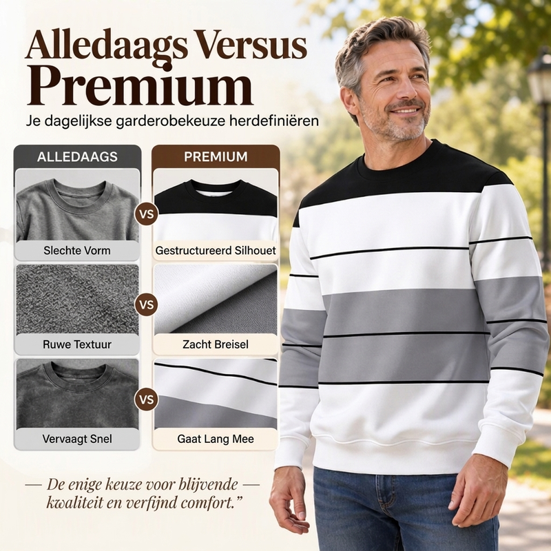 🤩 Haal het vandaag nog voordat het uitverkocht is!👇🎁Heren Casual Ronde Hals Gestreept Sweatshirt