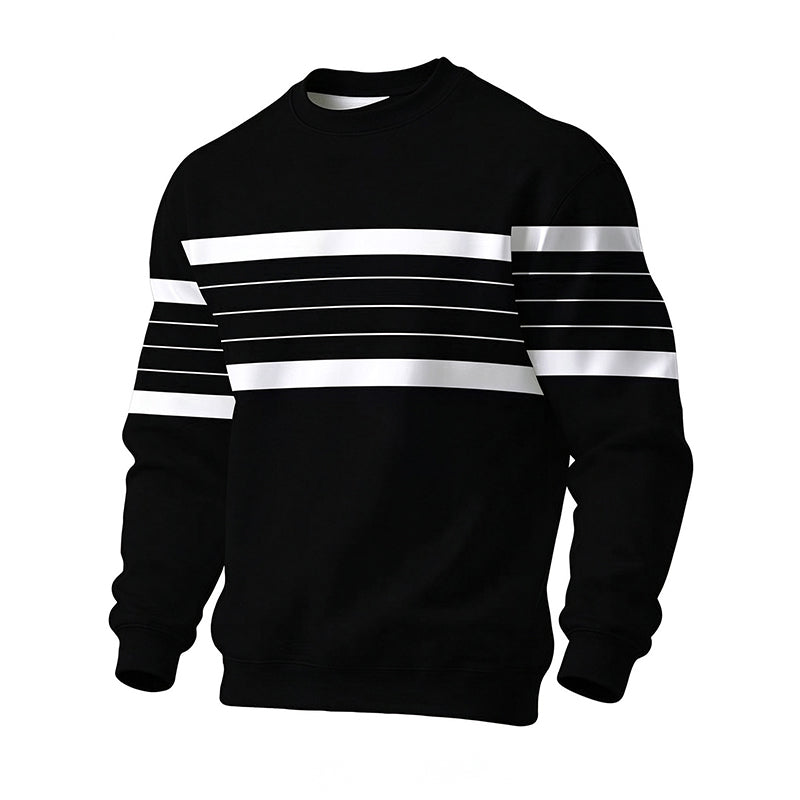 🤩 Haal het vandaag nog voordat het uitverkocht is!👇🎁Heren Casual Ronde Hals Gestreept Sweatshirt