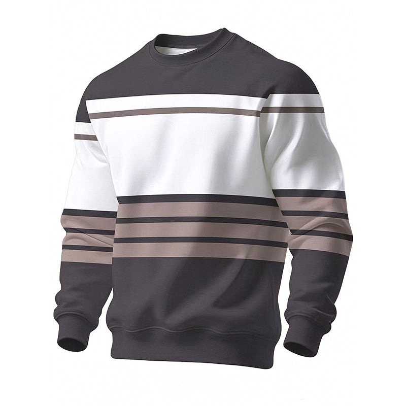 🤩 Haal het vandaag nog voordat het uitverkocht is!👇🎁Heren Casual Ronde Hals Gestreept Sweatshirt