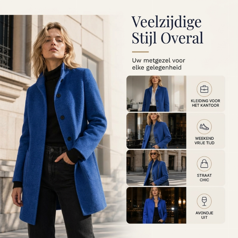 🍂 Vintage Chic ✨ Wollen Damesjas met Opstaande Kraag – Warm, Elegant & Tijdloos Design