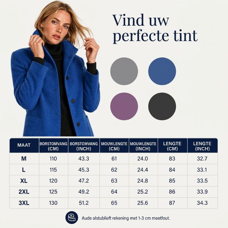 🍂 Vintage Chic ✨ Wollen Damesjas met Opstaande Kraag – Warm, Elegant & Tijdloos Design