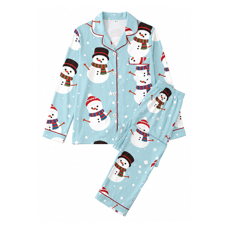 💋Geniet van een 30-daags probleemloos retourbeleid!✅️Dames kerstpyjamasset met lange mouwen en een boothals