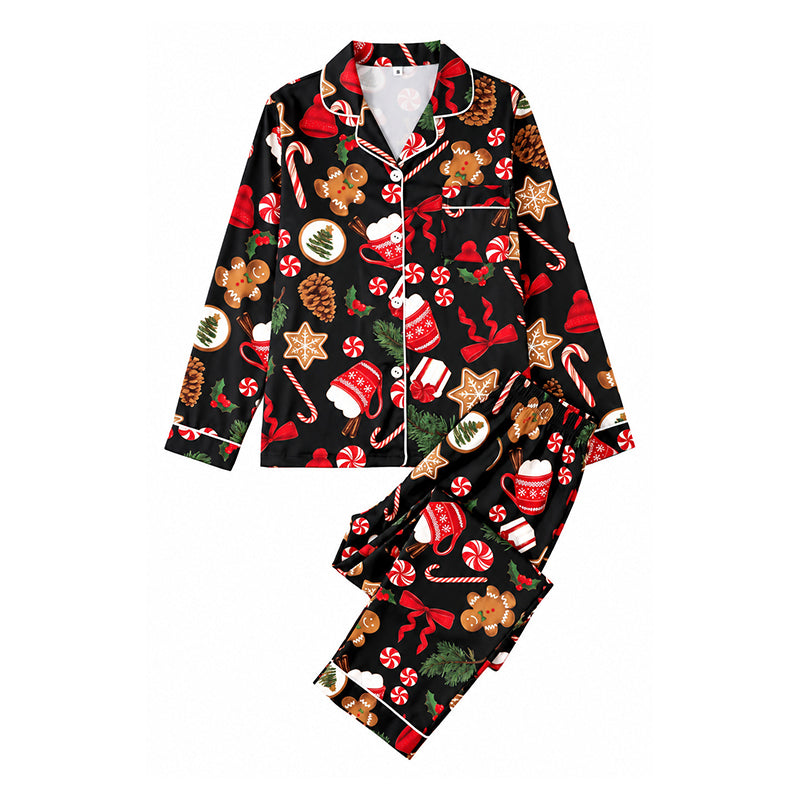 💋Geniet van een 30-daags probleemloos retourbeleid!✅️Dames kerstpyjamasset met lange mouwen en een boothals