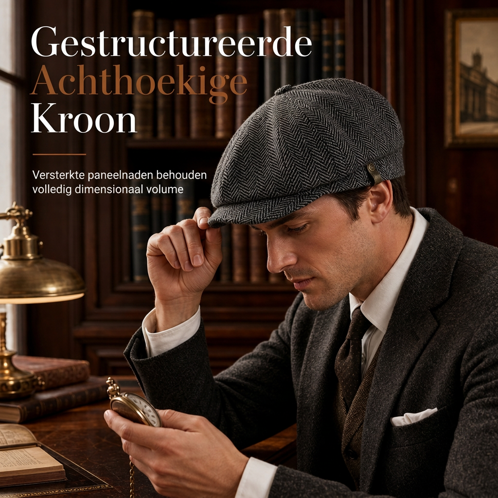 🚀Bespaar nu tijd & geld!😍Vintage Britse stijl Newsboy-cap voor heren en dames Klassieke casual platte cap Octagonaal beret-hoed