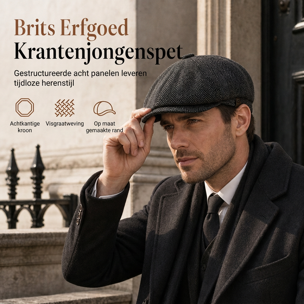 🚀Bespaar nu tijd & geld!😍Vintage Britse stijl Newsboy-cap voor heren en dames Klassieke casual platte cap Octagonaal beret-hoed