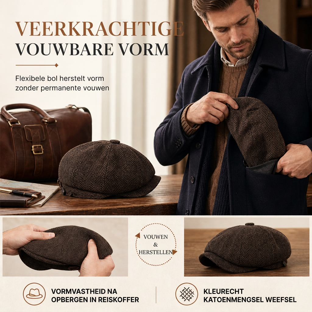 🚀Bespaar nu tijd & geld!😍Vintage Britse stijl Newsboy-cap voor heren en dames Klassieke casual platte cap Octagonaal beret-hoed