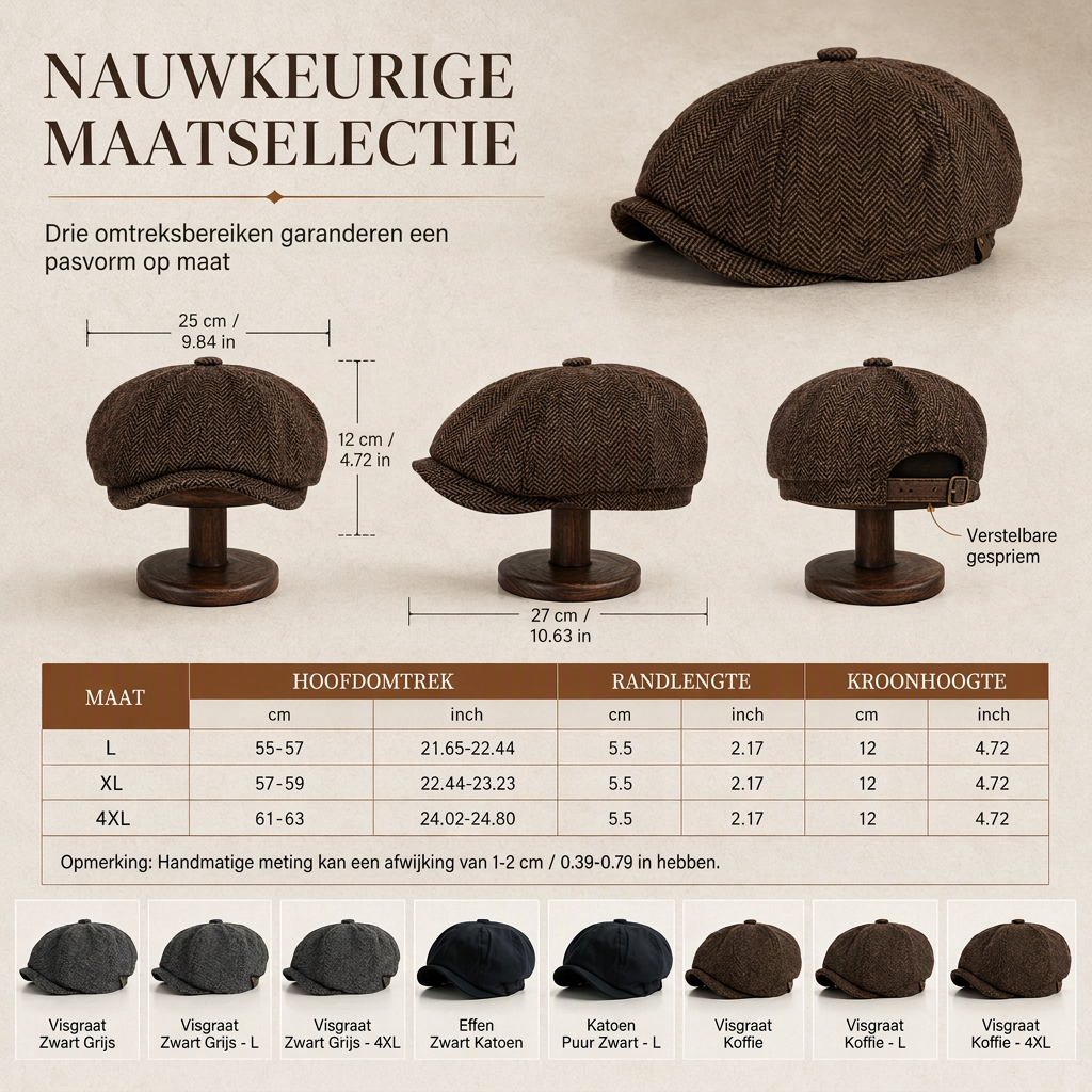 🚀Bespaar nu tijd & geld!😍Vintage Britse stijl Newsboy-cap voor heren en dames Klassieke casual platte cap Octagonaal beret-hoed
