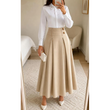 🔥Gratis verzending✈️Vrouwen Hoog Taille Plooien A-Lijn Maxi Rok