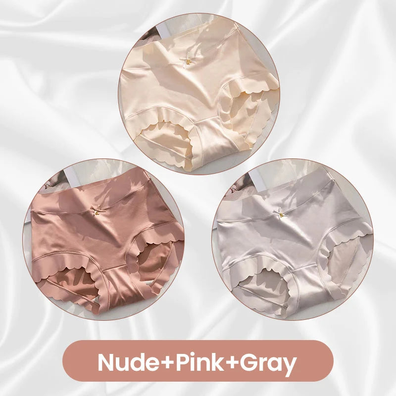 3PCS Naadloze satijnen zijden shapewear panty