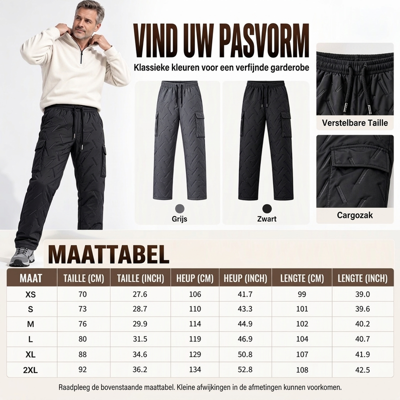 😍Koop meer, bespaar meer!🌸Wintercargobroeken voor heren met zachte bontvoering – Warm en functioneel voor koude dagen ✨👖❄️