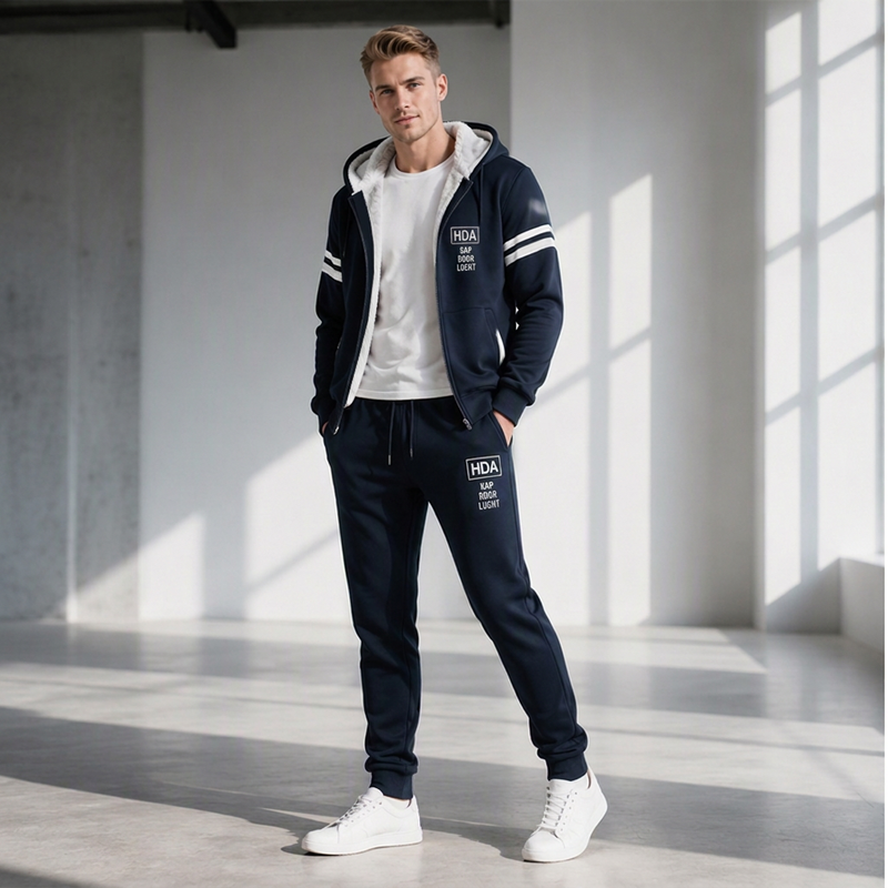 💋Geniet van een 30-daags probleemloos retourbeleid!✅️Heren Verdikte Capuchontrui & Broek Set