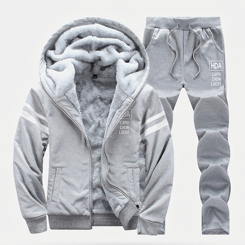 💋Geniet van een 30-daags probleemloos retourbeleid!✅️Heren Verdikte Capuchontrui & Broek Set