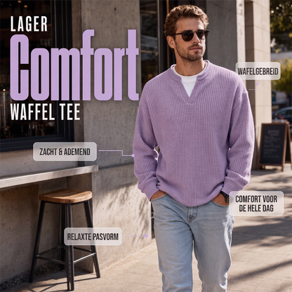 🚀Bespaar nu tijd & geld!😍Gelaagde comfortabele wafelgebreid T-shirt