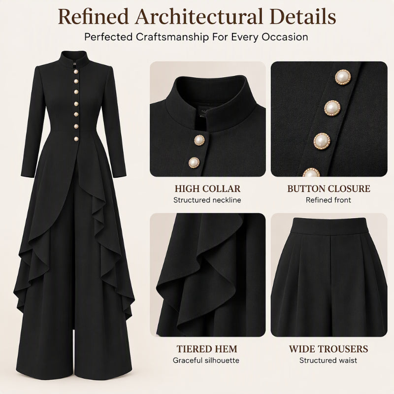 🚀Bespaar nu tijd & geld!😍Set bestaande uit een elegante lange damesjas en een broek met wijde pijpen